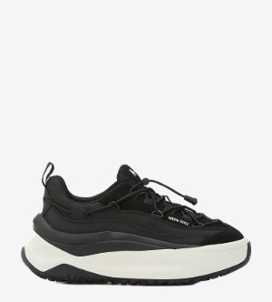 Moon Boot Heren Lace Up Lederen Sneakers, zwart