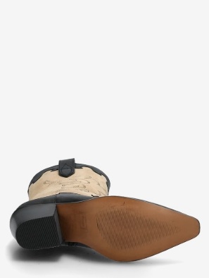 Dune London Dames Lederen Cowboylaarzen, zwart