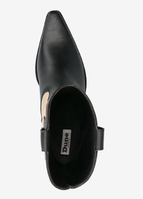 Dune London Dames Lederen Cowboylaarzen, zwart