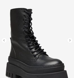 Steve Madden Lederen Veterlaarzen, zwart