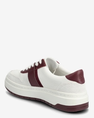 Lauren Ralph Lauren Dames Metallic Sneakers, wit