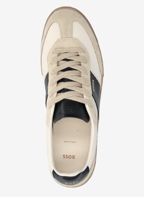 BOSS Dames Lederen Lage Sneakers, beige