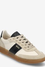 BOSS Dames Lederen Lage Sneakers, beige