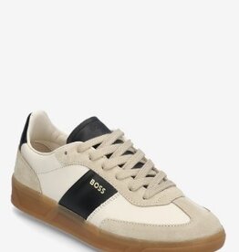 BOSS Lederen Lage Sneakers, beige
