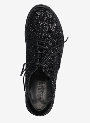 ANGULUS Dames Veterschoenen met glitter, zwart