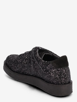 ANGULUS Dames Veterschoenen met glitter, zwart