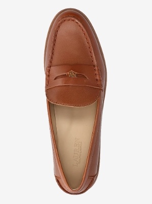 Lauren Ralph Lauren Dames Lederen Loafer Instappers, bruin