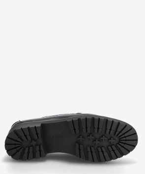 Lauren Ralph Lauren Dames Lederen Loafer Instappers, zwart