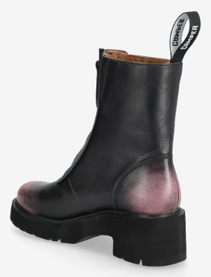 Camper Dames Lederen Enkellaarzen, zwart