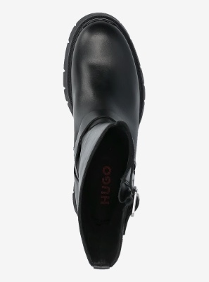 HUGO Dames Lederen Enkellaarzen, zwart