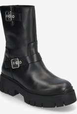 HUGO Dames Lederen Enkellaarzen, zwart