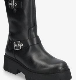 HUGO Dames Lederen Enkellaarzen, zwart