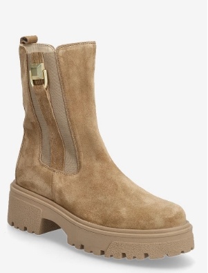 Gabor Chelsea Dames Suède Enkellaarzen, beige