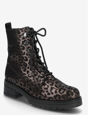 Gabor Chelsea Dames lederen Veterlaarzen, zwart