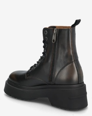 Tommy Hilfiger Lace Up Leather Dames Enkellaarzen, bruin