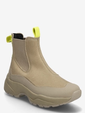 WODEN Dames Suède Waterproof Enkellaarzen, grijs