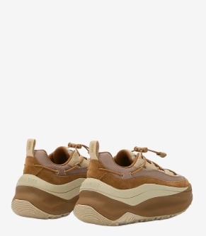 Moon Boot Dames Lederen Chunky Sneakers, bruin