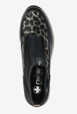 Rieker Dames Chunky Hoge sneakers, zwart