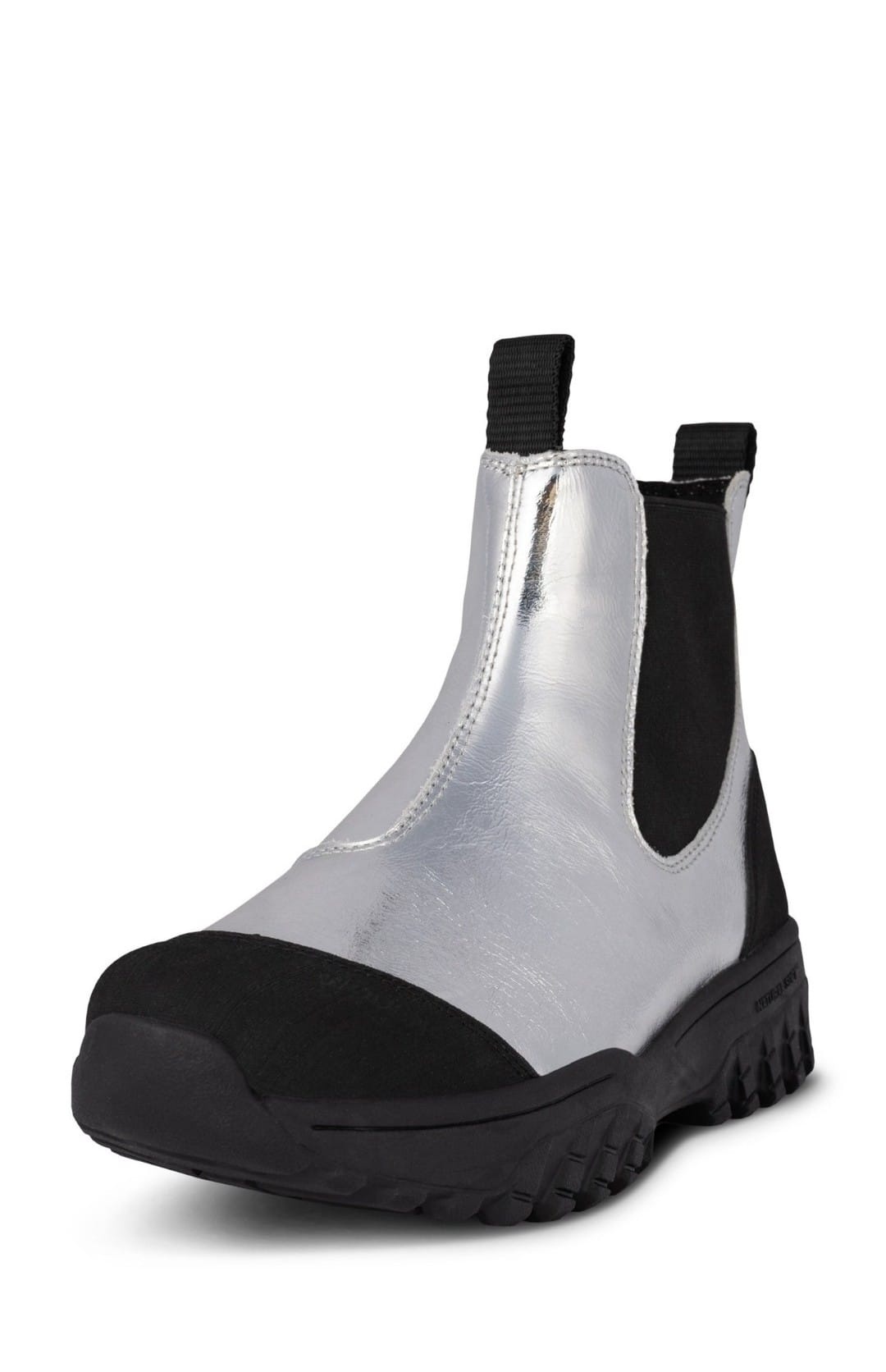 WODEN Dames Lederen Waterproof Enkellaarzen, zilver