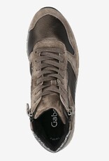 Gabor Dames Lederen Hoge Sneakers, taupe