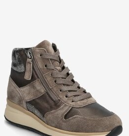 Gabor Lederen Hoge Sneakers, taupe