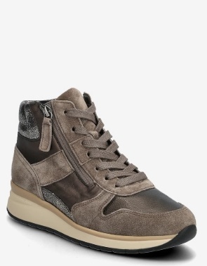 Gabor Dames Lederen Hoge Sneakers, taupe