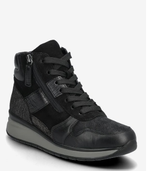 Gabor Dames Lederen Hoge Sneakers, zwart