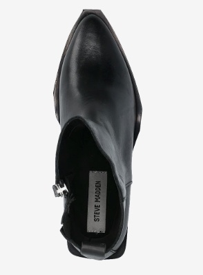 Steve Madden Dames Lederen Enkellaarzen, zwart