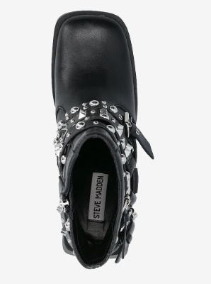 Steve Madden Dames Lederen Enkellaarzen, zwart