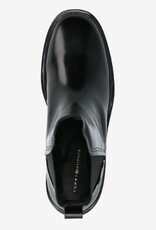 Tommy Hilfiger Dames Chelsea Lederen Enkellaarzen, zwart