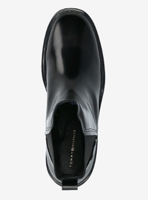 Tommy Hilfiger Dames Chelsea Lederen Enkellaarzen, zwart