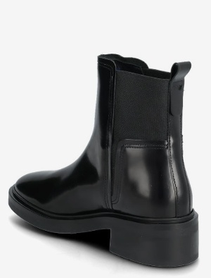 Tommy Hilfiger Dames Chelsea Lederen Enkellaarzen, zwart