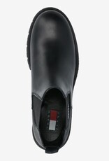 Tommy Hilfiger Dames Chelsea Leren Enkellaarzen, zwart