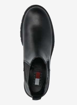 Tommy Hilfiger Dames Chelsea Leren Enkellaarzen, zwart