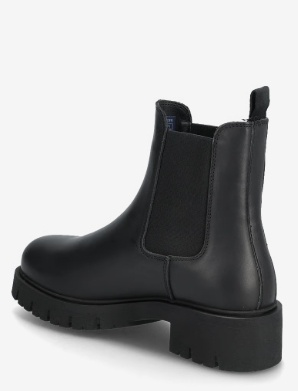 Tommy Hilfiger Dames Chelsea Leren Enkellaarzen, zwart