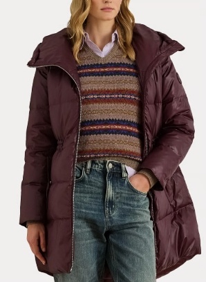 Lauren Ralph Lauren Dames Dons Gewatteerde Winterjas, rood