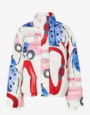 STINE GOYA Dames Dons Gewatteerde Winterjas, wit