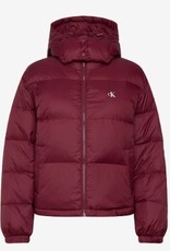 Calvin Klein Jeans Dames Gewatteerde Winterjas, bordeauxrood