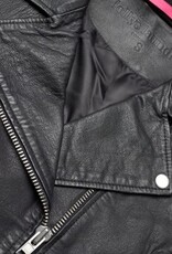 Lollys Laundry Dames Biker leren jas, zwart
