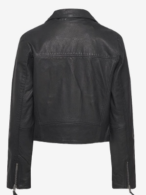 Lollys Laundry Dames Biker leren jas, zwart