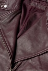 2NDDAY Dames Leren Jacket, bordeauxrood