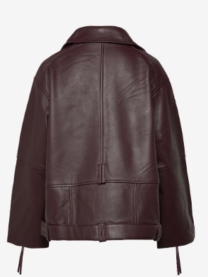 2NDDAY Dames Leren Jacket, bordeauxrood