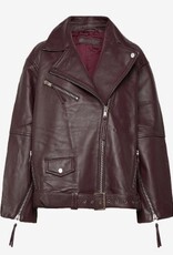 2NDDAY Dames Leren Jacket, bordeauxrood