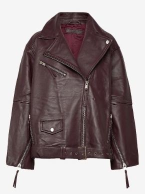 2NDDAY Dames Leren Jacket, bordeauxrood