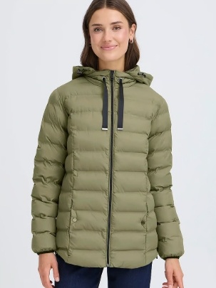 Fransa Dames Wintermantel Bella, Olijfgroen