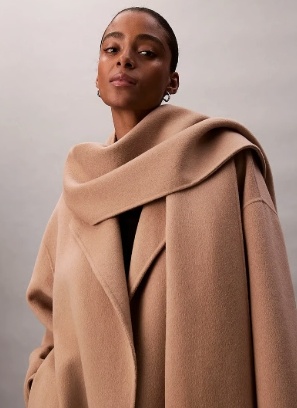 Calvin Klein WOLMIX Dames Mantel, beige