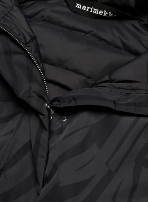 Marimekko Dames Gewatteerde Dons Winterjas, zwart