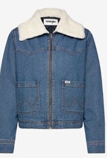 Wrangler Dames Denim Tussenjas, blauw