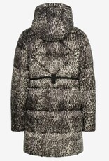 Cream Dames Gewatteerde Printed LEOPARD Winterjas, wit