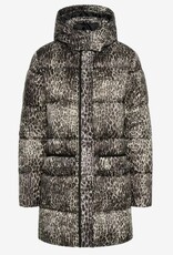 Cream Dames Gewatteerde Printed LEOPARD Winterjas, wit